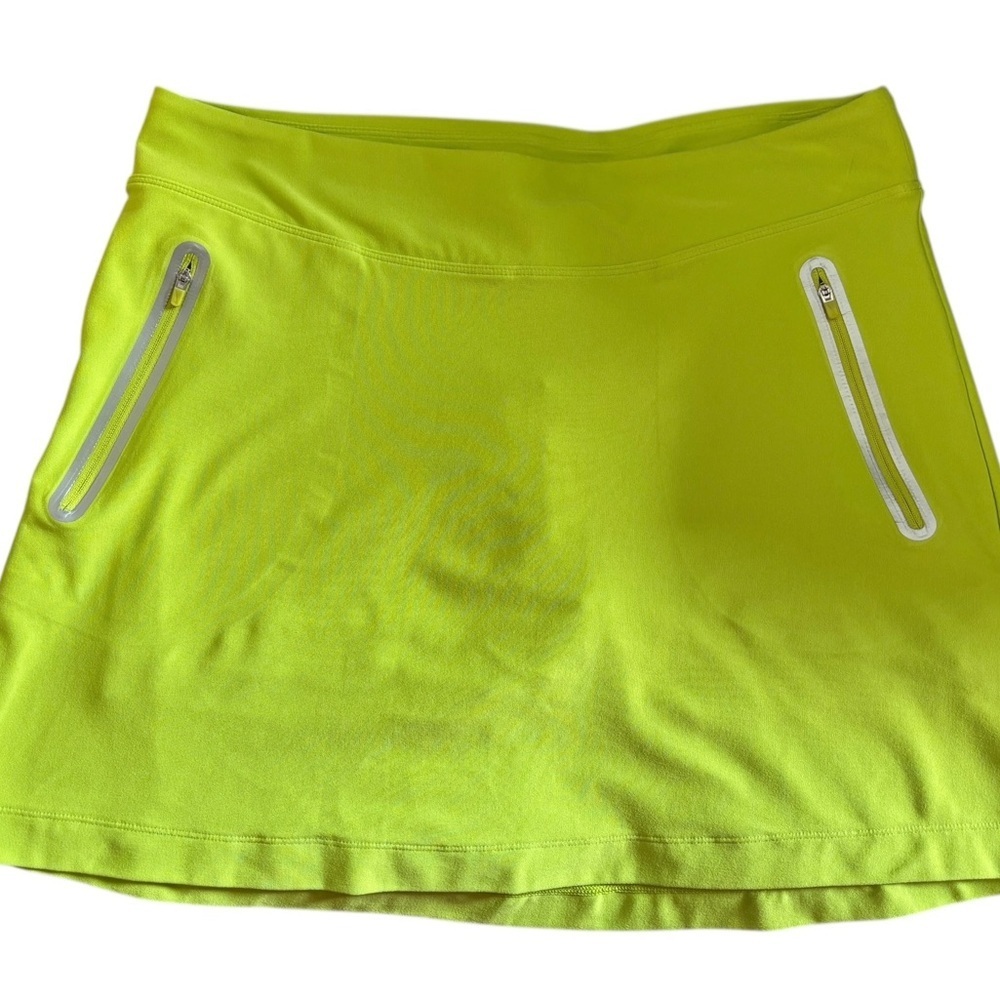 Nike Golf Tour Performance Dr Fit Tennis Golf Skort Sz L Chartreuse  Zip Pockets